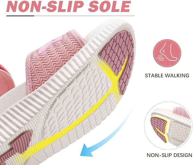 KuaiLu Womens Orthopedic Walking Sandals Ladies Recovery Sport Thick Athletic Cushion Outdoor Hiking Water Sandles Adjustable Strap Sandals