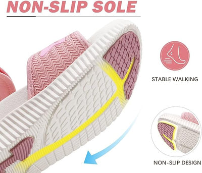 KuaiLu Womens Orthopedic Walking Sandals Ladies Recovery Sport Thick Athletic Cushion Outdoor Hiking Water Sandles Adjustable Strap Sandals