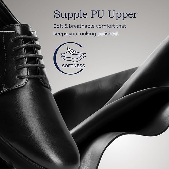 Bruno Marc Men's Casual Dress Sneakers Formal Business Shoes, Breathable Leather Upper Comfort Lightweight Cushioning Oxfords Crossflex NeatLite