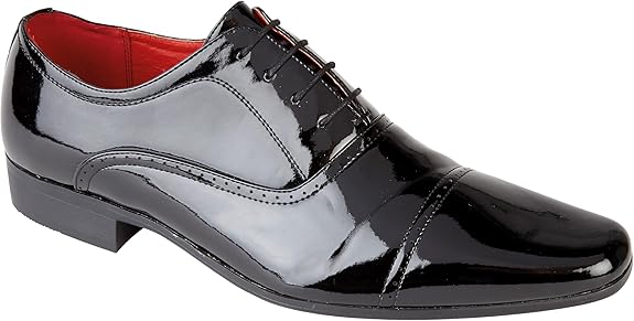 Charles Southwell Mens Stylish Lace-up Brogue Formal, Wedding, Work, Casual, Dress Patent Shoes
