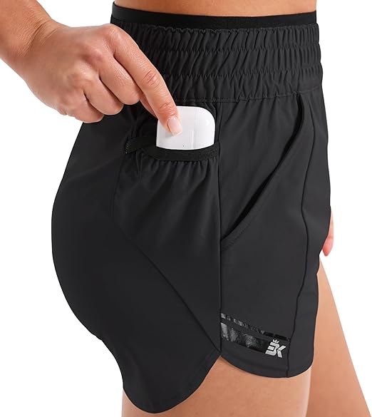 BROKIG Womens X-elas Gym Shorts Running Quick Dry Workout Sports High Waist Shor image 0