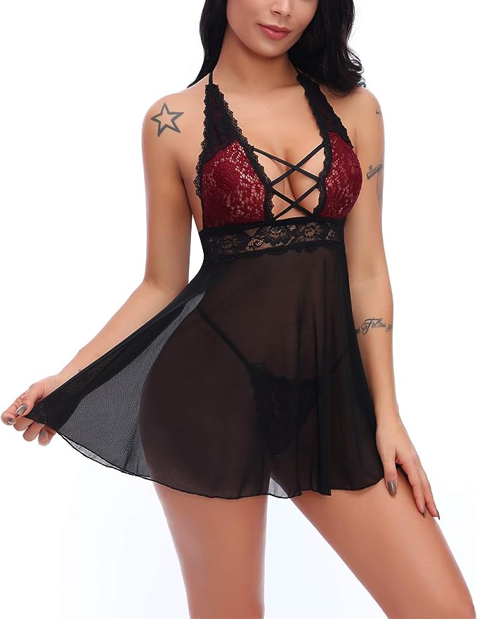Charmnight Women Sexy Lingerie Babydoll Nightwear Lace Sleepwear Underwear Set image 0