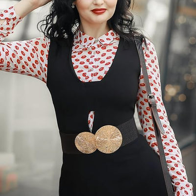 Anseom Retro Cinch Belt, Women's Elastic Vintage Belt image 2