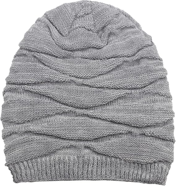 louchy Beanie for Men Winter, Knit Slouchy Thick Skull Cap Oversized Long Slouch Beanie Cap