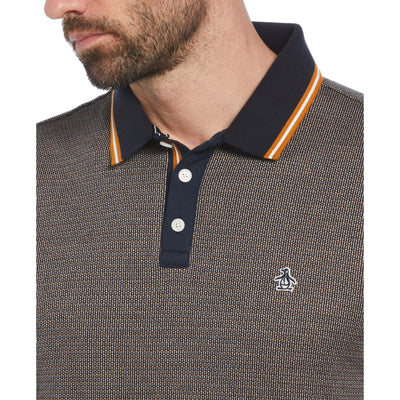 Jacquard Polo Shirt With Tipping In Dark Sapphire image 0