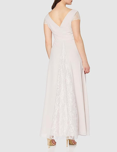 Little Mistress Women's Bianca Lace Trim Maxi Dress, Purple (Lilac), (Size:12) image 2