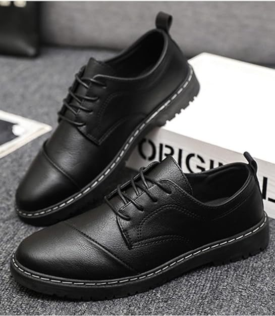 Mens Oxfords Leather Lace-ups Formal Business Dress Fashion Brogues Classic Derb image 1