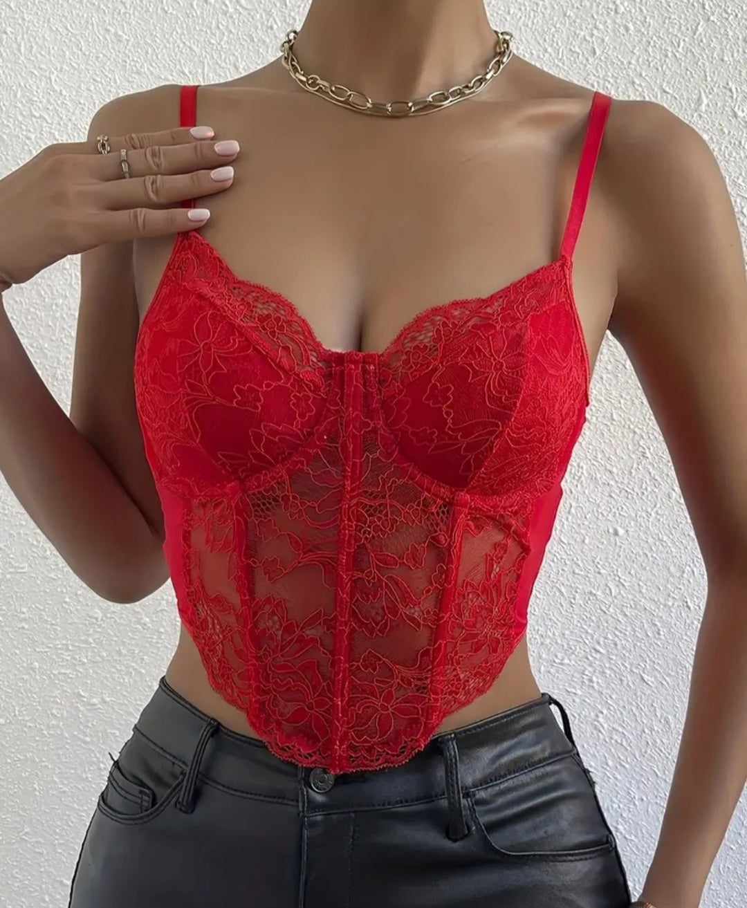 Sexy Lace Corset Crop Top with Diamond Fishbone Detail - Backless, Sheer Floral image 4