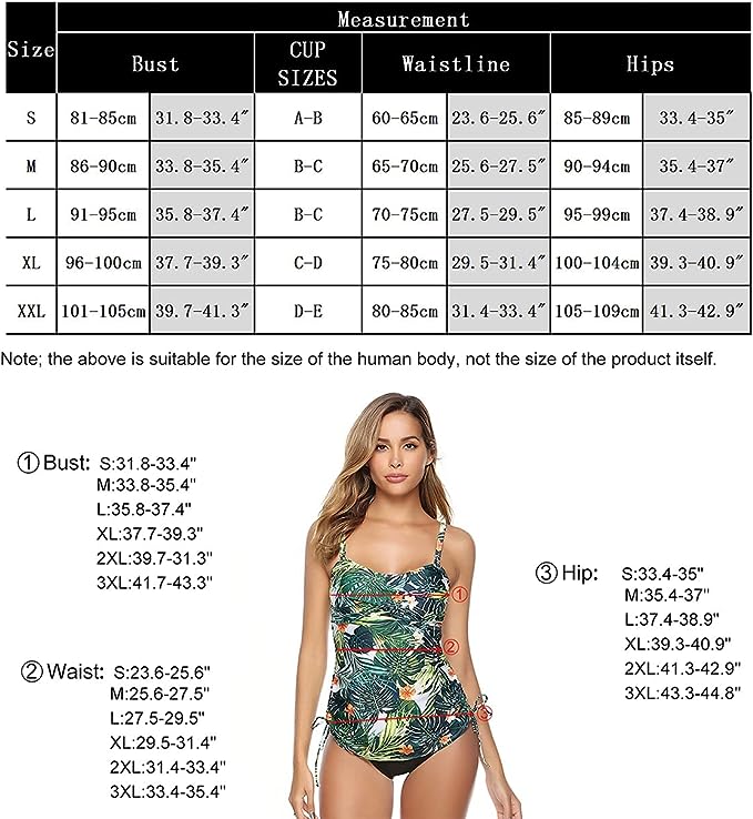 Tankini Sets Women's Modest Padded Swimsuit Top Brief Summer Swimwear image 5