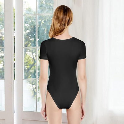 KOEMCY Bodysuit for Women Sexy Cutout Front T Shirt Women's Shaping Bodysuit Sli image 1