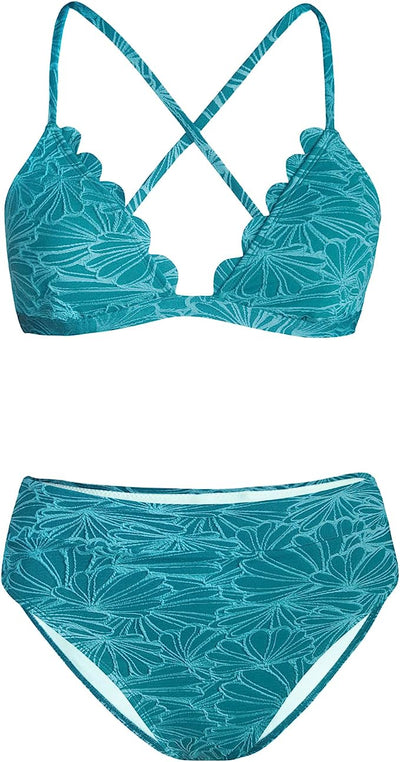 CUPSHE Women Bikini Set High Waisted Criss Cross Swimsuit image 3