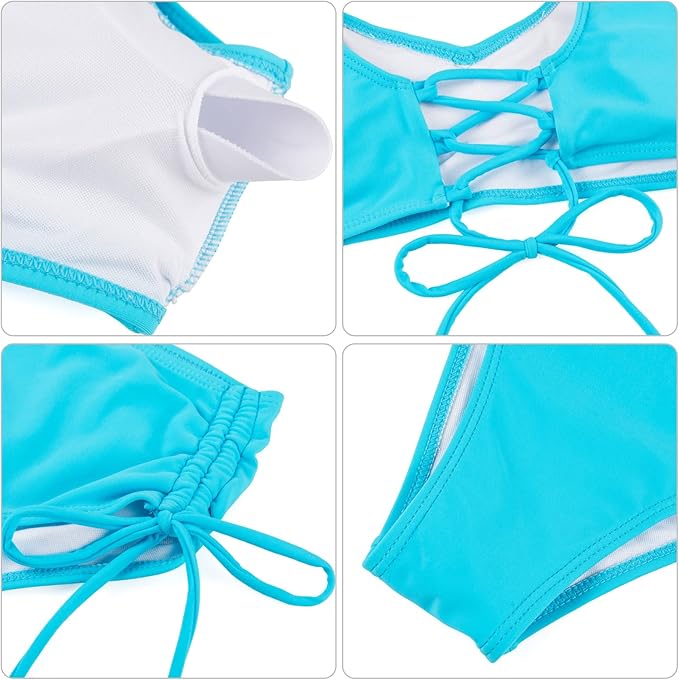 Heekpek Bikini Women High Waisted Swimsuits Criss Cross Bikini Push Up Side Knot image 1