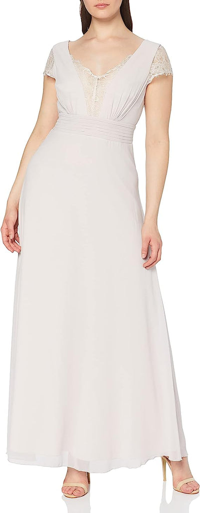 Little Mistress Women's Bianca Lace Trim Maxi Dress, Purple (Lilac), (Size:12) image 3