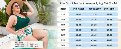 Hanna Nikole Bikini Sets for Women Plus Size Front Strappy Two Piece Bathing Suits High Waist Tummy Control Swimsuit