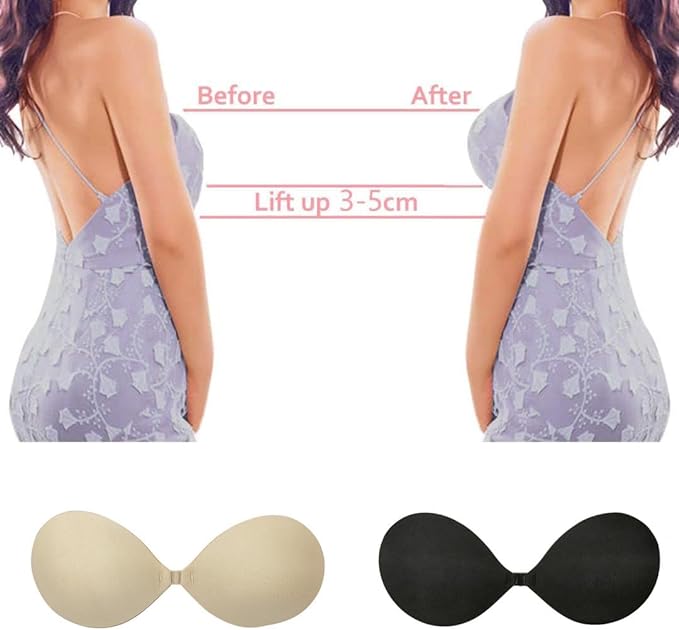 Strapless Bra Backless Adhesive Silicone Stick-on Seamless Push-up Invisible Bra image 2