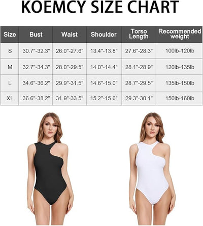 KOEMCY Bodysuit for Women Sexy Cut Out Sleeveless Women's Shaping Bodysuit Slim image 1
