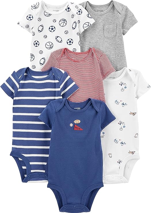 6 Pack, Simple Joys by Carter's Baby Boys' Short-Sleeve Bodysuit image 0