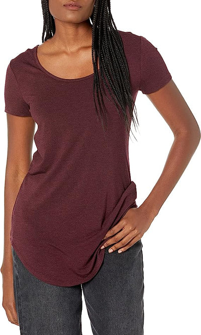 Daily Ritual Women's Jersey Standard-Fit Short-Sleeve Long-Line Scoopneck T-Shir image 0