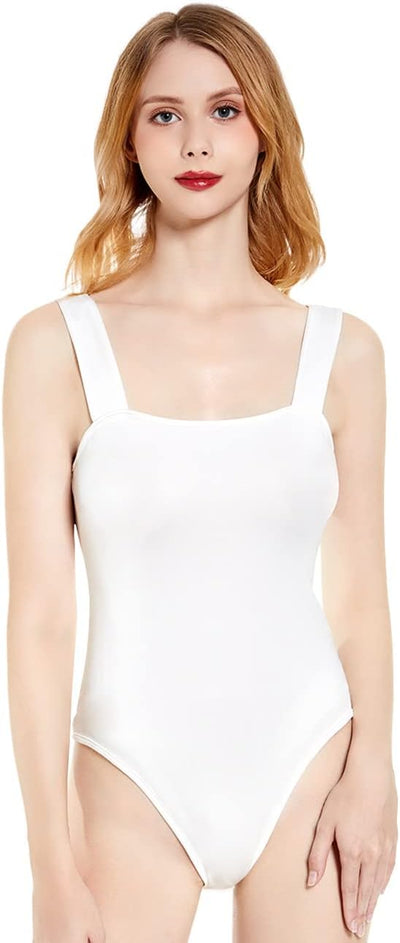 KOEMCY Bodysuit for Women Sexy Square Neck Shapewear Bodysuit Tank Top Slim Fit image 3