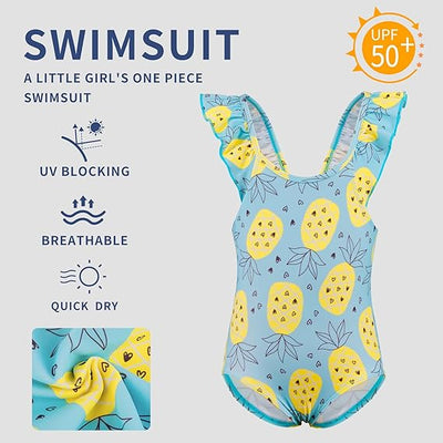 TIZAX Girl's Swimming Costume Toddler One Piece Swimsuit Little Kids Bathing Sui image 0