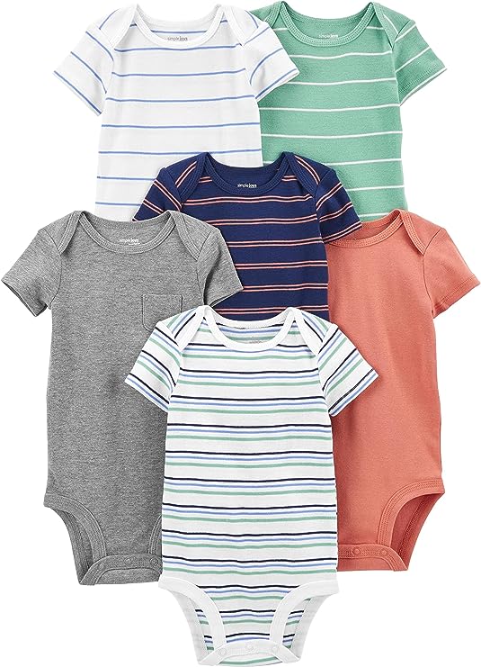 6 pack, Simple Joys by Carter's Baby Boys' Short-Sleeve Bodysuit image 0