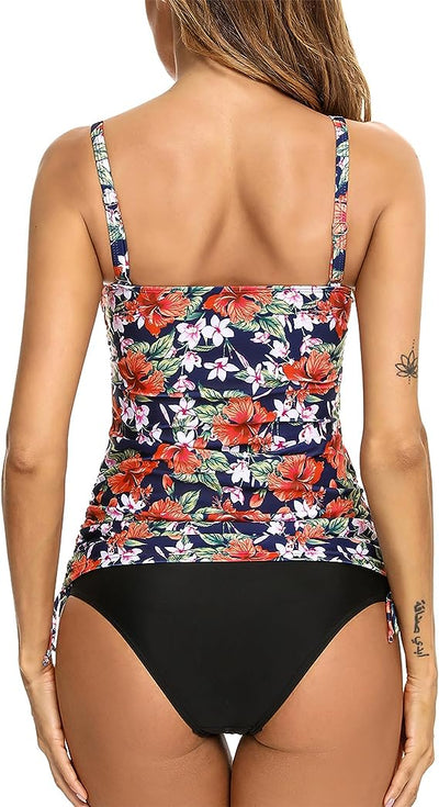 Tankini Sets Women's Modest Padded Swimsuit Top Brief Summer Swimwear image 10