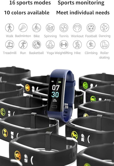 Activity Tracker Fitness Trackers Smart Watch with Body Temperature Heart Rate B image 2