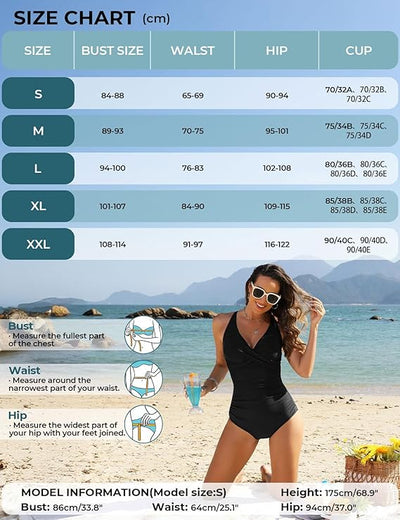 Swimwear V Neck Ruched Swimming Costume Women Retro Swimsuit image 2