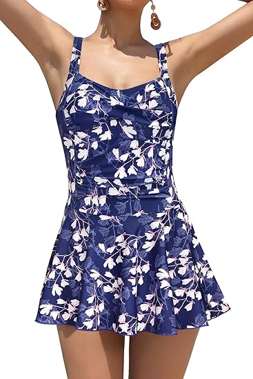 SHEKINI Women's Retro One Piece Swimsuit image 1