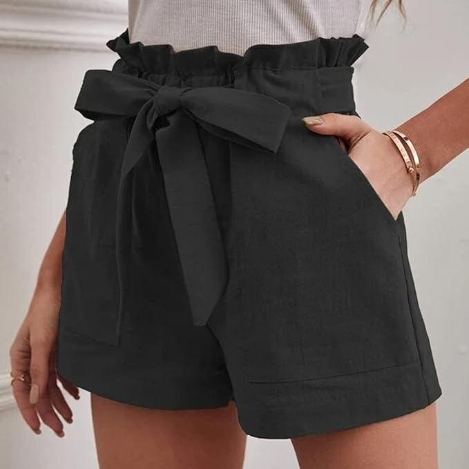 KOEMCY Womens Shorts Casual Comfy Drawstring High Waisted Shorts with Pockets Sh image 0