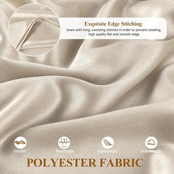 heekpek Ladies Satin Scarf Wedding Shawls and Wraps Womens Silky Scarf Lightweig image 4