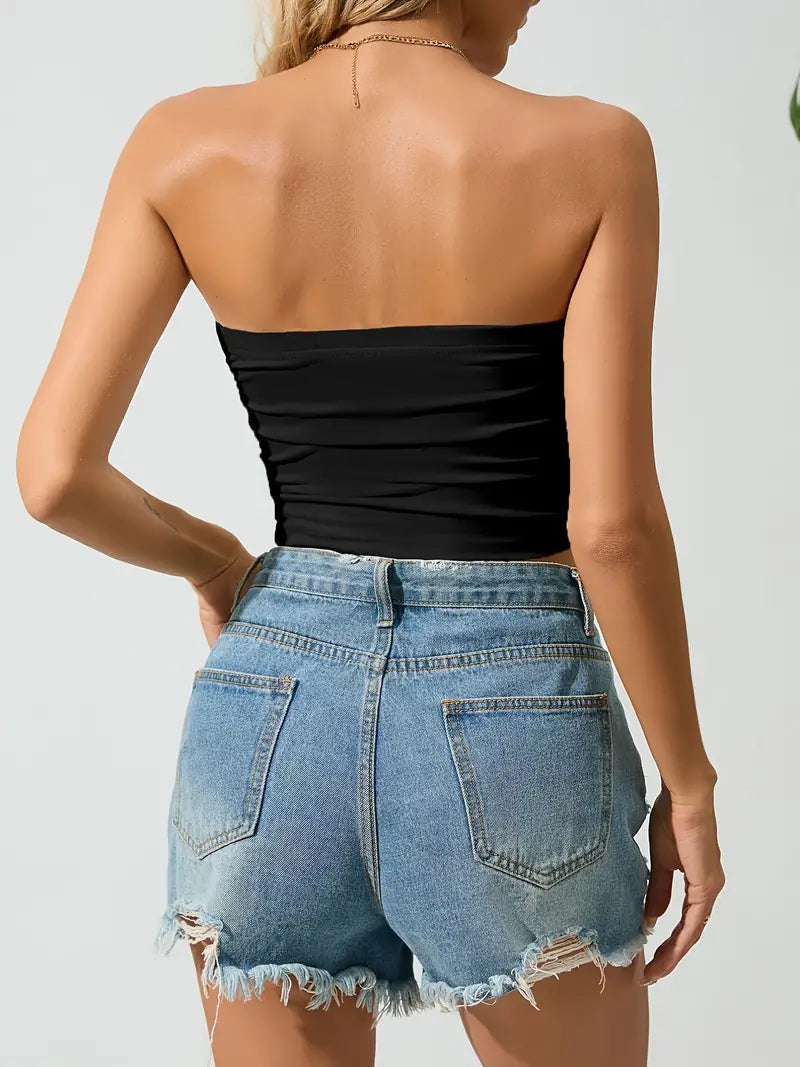 Tube Top, Versatile Crop Summer Basic Top image 1