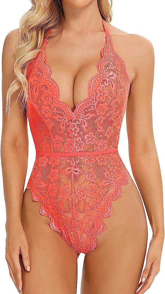 BESDEL Women Lace Bodysuit Sexy Teddy Lingerie Eyelash Naughty Negligee Bodysuit image 1