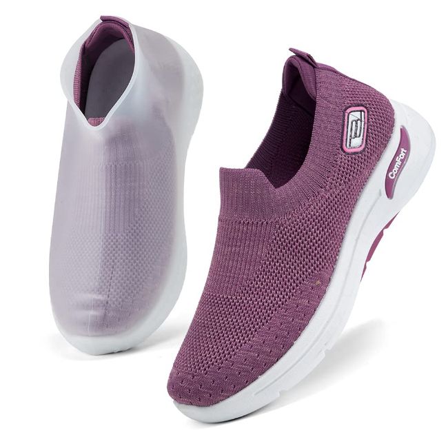 Womens Slip on Walking Shoes Mesh Breathable Lightweight Orthopedic Casual Shoes image 0