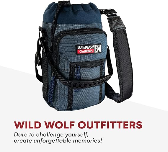 Wild Wolf Outfitters Water Bottle Carrier Holder with Adjustable Strap and 2 Poc image 3