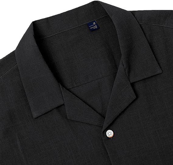 siliteelon Mens Linen Shirts Short Sleeve Regualr Fit Cotton Summer Casual Beach image 5