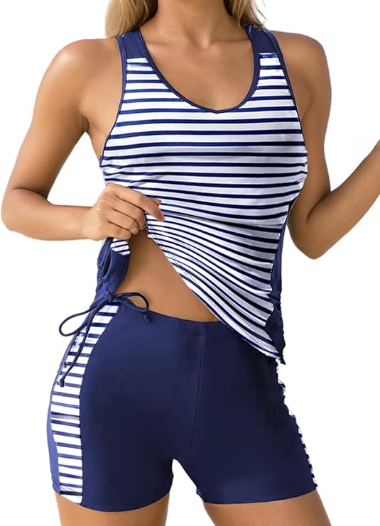 Dokotoo Women's Tankini Sets Two Piece Tops with Shorts Swimsuits for Women Bath image 8