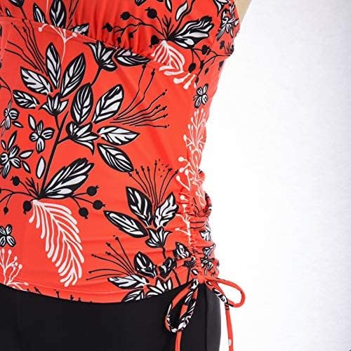 JASAMBAC Women's Strappy Tankini Swimsuits Drawstring Bathing Suits Two Piece XL image 1