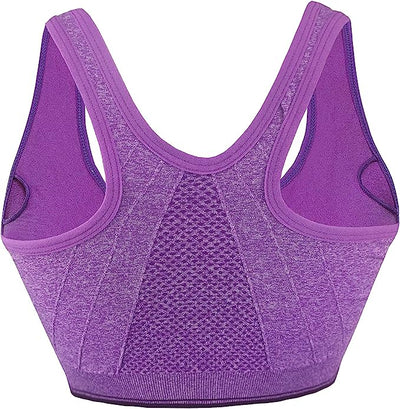 Women's Zip Front Sports Bra Push Up Padded Non-Wired Yoga Gym Soft Comfy Bras image 3