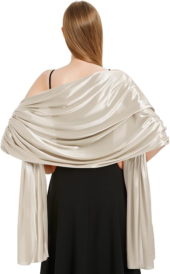 heekpek Ladies Satin Scarf Wedding Shawls and Wraps Womens Silky Scarf Lightweig image 1