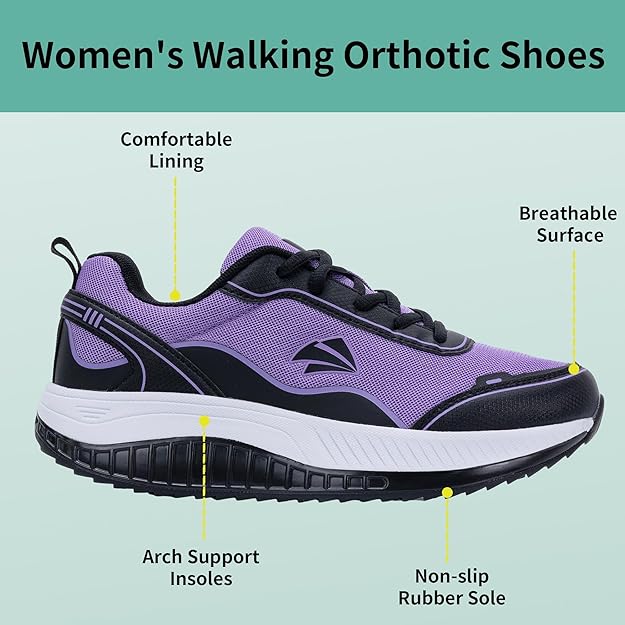 GOOBON Womens Walking Shoes with Arch Support Trainers image 1