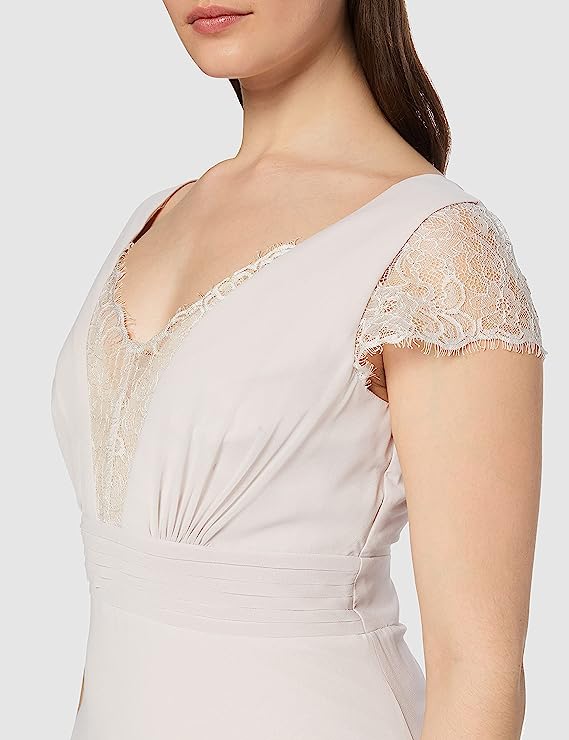 Little Mistress Women's Bianca Lace Trim Maxi Dress, Purple (Lilac), (Size:12) image 0