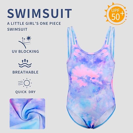 TIZAX Girl's One Piece Swimsuit Swimming Costume for Girls UPF 50+ image 1