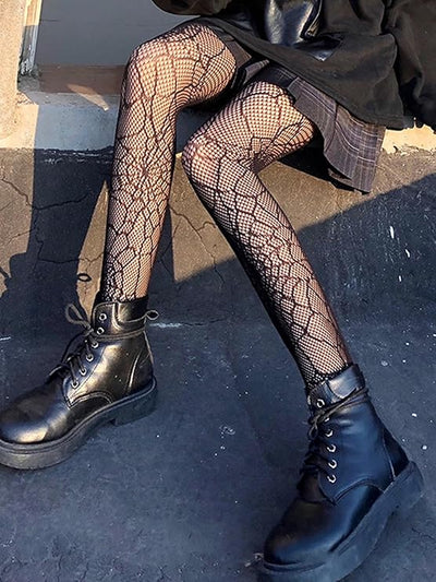 GORGLITTER Women's Floral Patterned Fishnet Tights Ladies Fashion Pattern Pantyh image 2